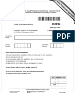 IGCSE Cambridge Board Paper May 2006