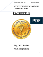 Prospectus Ph.D. July 2021 Session