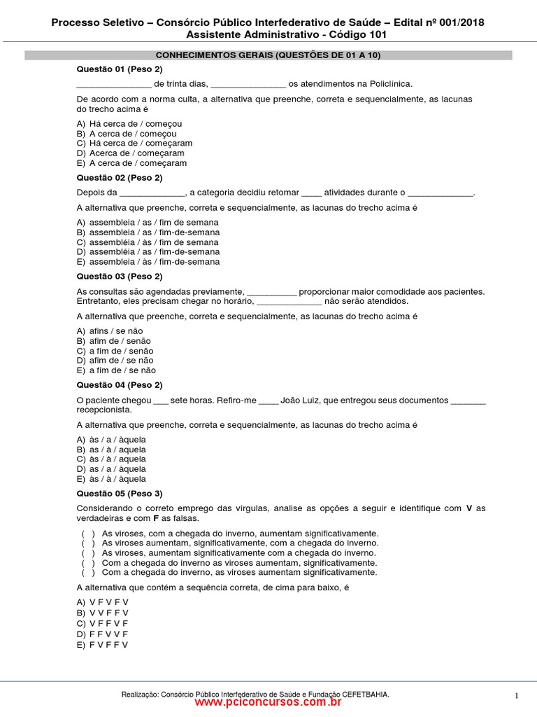 Prova Cefet 3 | PDF | Liderança | Planejamento