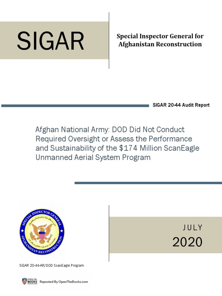 Audit: DOD Oversight of ScanEagle Program | PDF | Afghan National Army ...