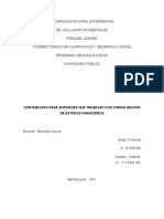 Contabilidad para la consolidación de estados financieros en entidades con subsidiarias