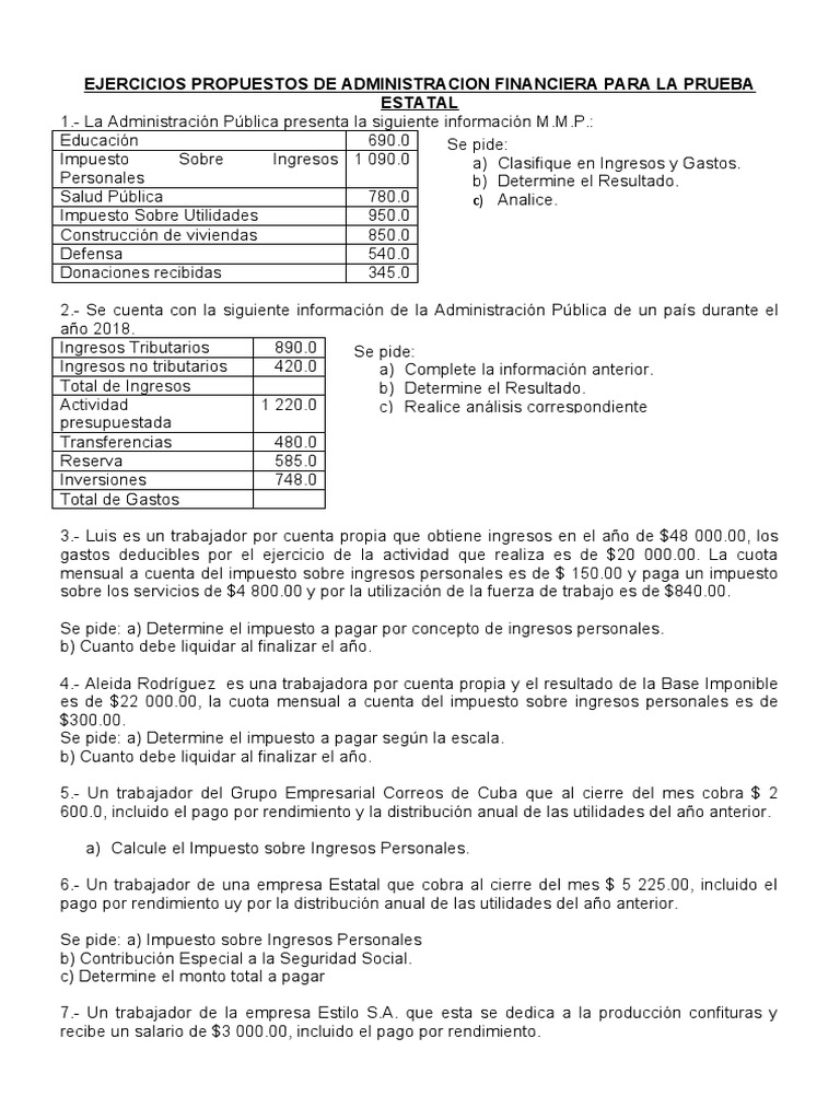 Ejercicios de Administración Financiera | PDF | Capital de trabajo | Deuda