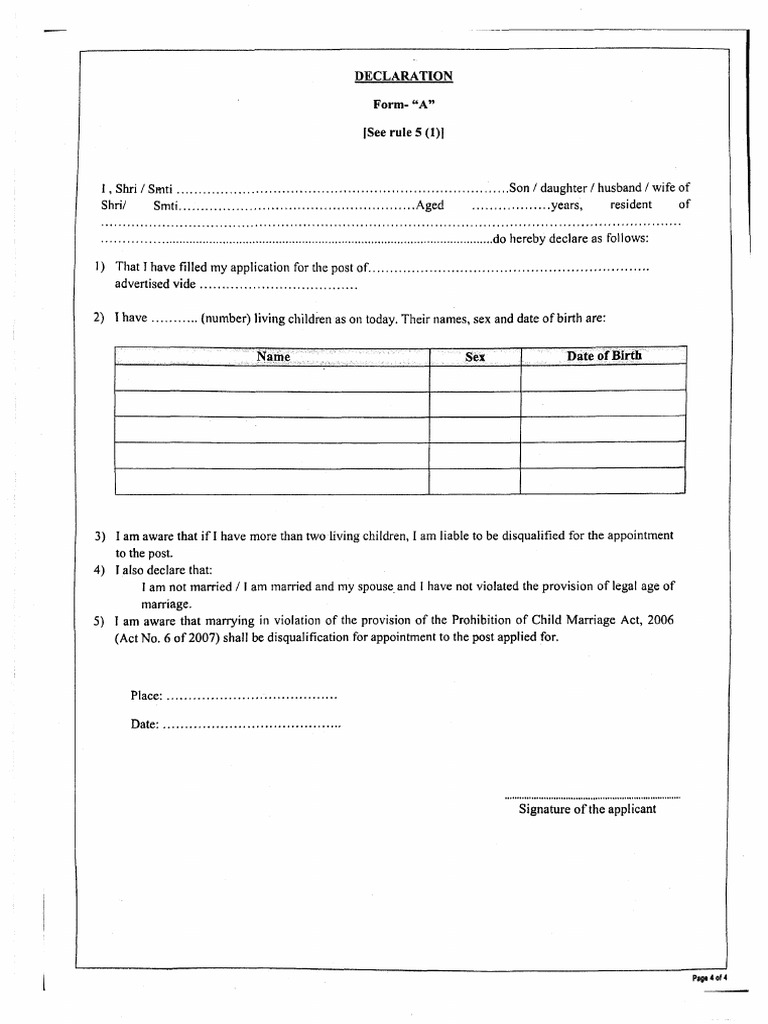 Form A Small Family Norms PDF