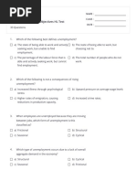 3.3 - Macroeconomic Objectives HL Test - Print - Quizizz