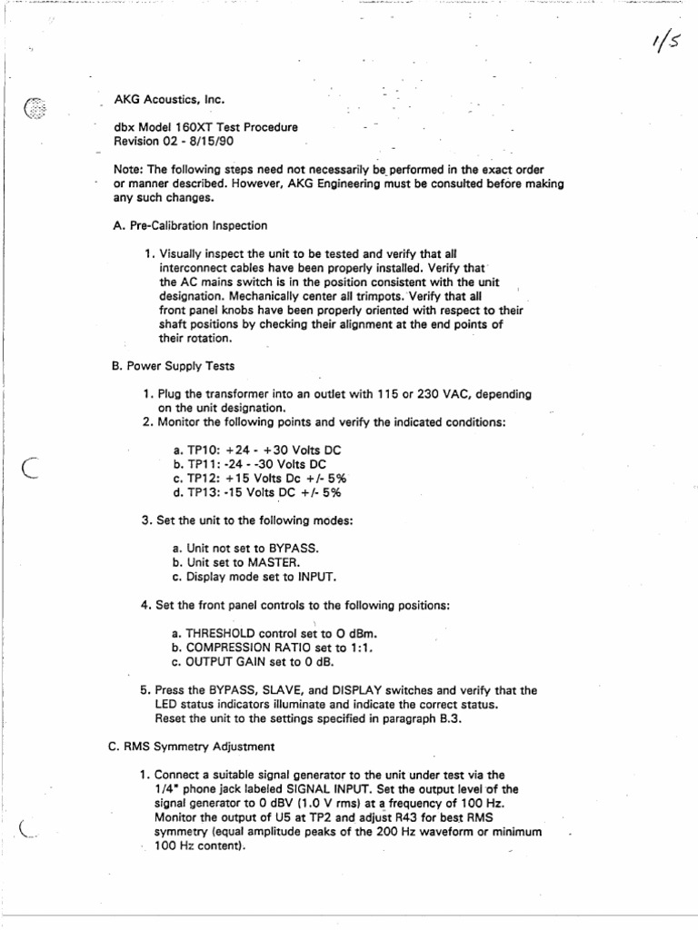 160XT Calibration Procedure Original PDF