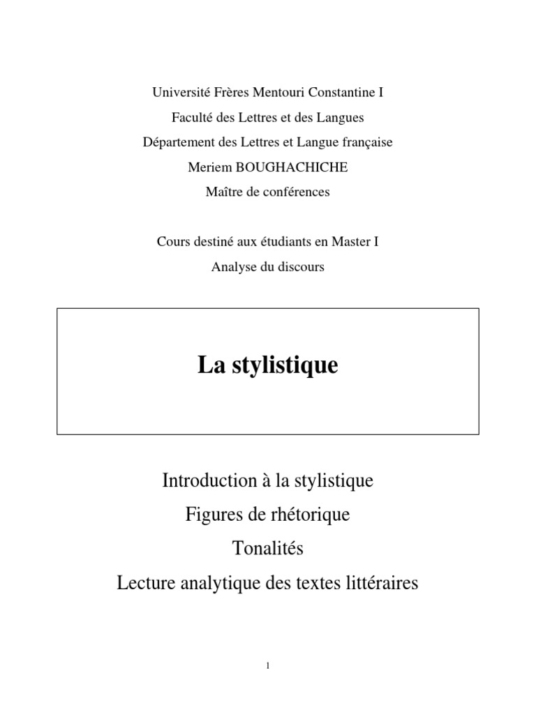 Introduction à la stylistique littéraire | PDF | Romans | Métaphore