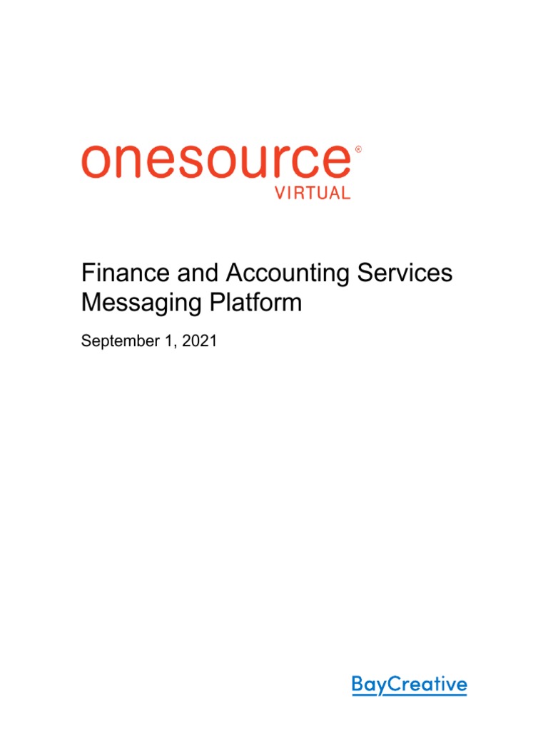 OneSource Virtual Finance & Accounting (F&A) Services Messaging ...