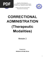 Correctional Administration (Therapeutic Modalities)