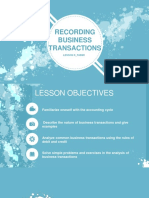 Lesson 8 - Recording Business Transactions