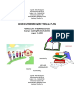 LDM Distribution/Retrieval Plan: For Makiling Integrated School Barangay Makiling Module Hub (MIS) August 20, 2020