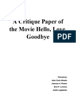 A Critique Paper of The Movie Hello, Love, Goodbye