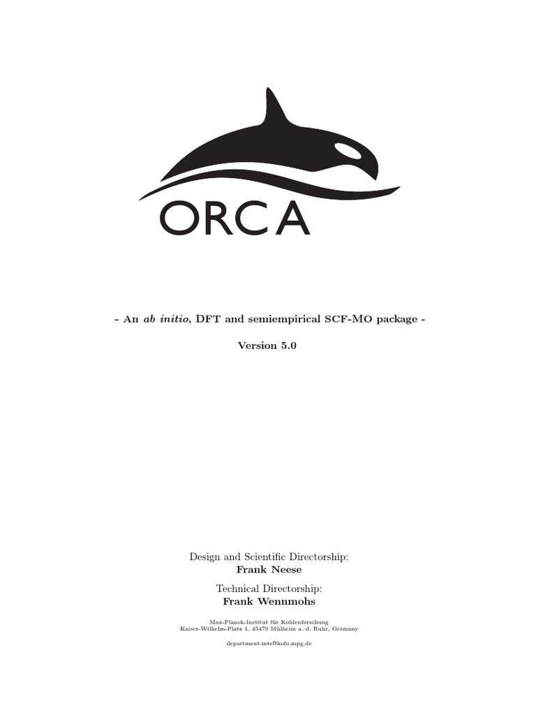 Orca Manual 5 0 0 | PDF | Infrared Spectroscopy | Density Functional Theory