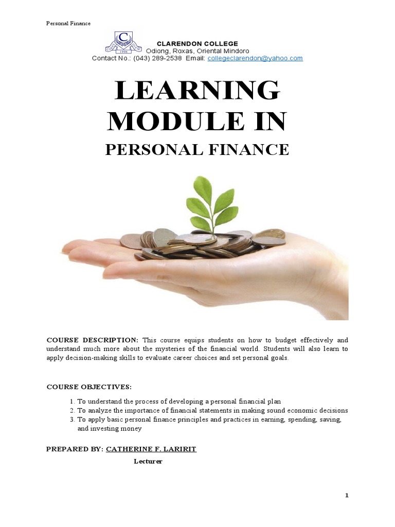 Learning Module In: Personal Finance | PDF | Balance Sheet | Equity ...