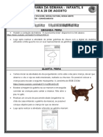 Cronograma de Atividades Infantil II 16 A 20 de Agosto