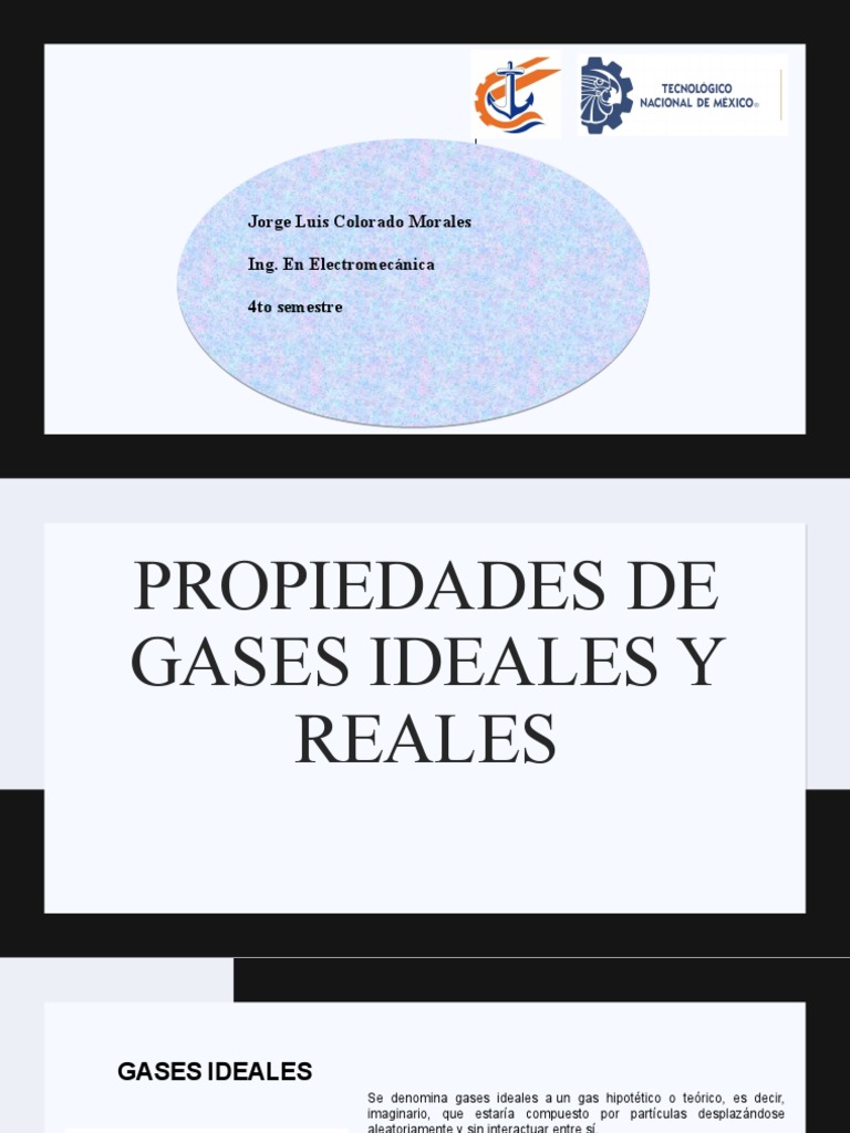 Propiedades de Gases Ideales y Reales | PDF | Gases | Atmósfera de tierra