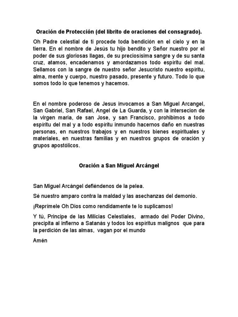 Oraciones de Protección y Liberación | PDF | Oración | Cristo (título)