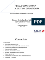 Operatividad, Documentos y Costos en La Gestion Exportadora