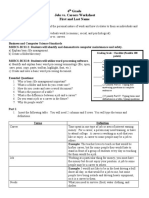 6th GRADE Jobs vs. Careers Worksheet Lesson 1