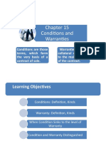 Chapter 15 - Conditions and Warranties