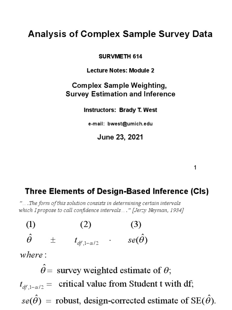 Complex Survey Data Analysis Guide | PDF | Sampling (Statistics ...