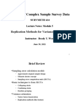 Analysis of Complex Sample Survey Data: Replication Methods For Variance Estimation