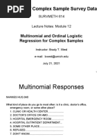 Analysis of Complex Sample Survey Data: Multinomial and Ordinal Logistic Regression For Complex Samples