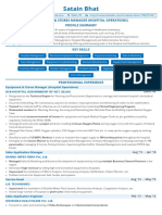 Satain Bhat: Equipment & Stores Manager (Hospital Operations) Profile Summary