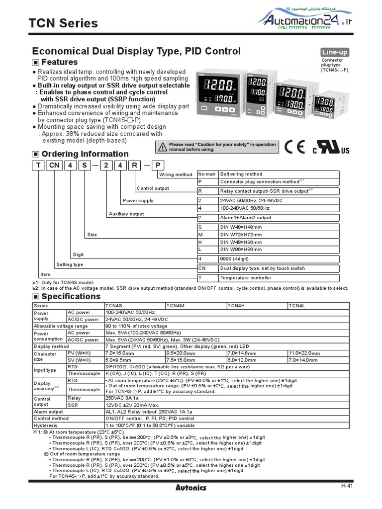 TCN4S PID Temperature Controller Manual | PDF | Parameter (Computer ...
