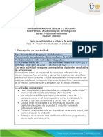 Guía de Actividades y Rúbrica de Evaluación - Unidad 3 - Paso 4 - Desarrollar Destrezas en Prácticas de Manejo