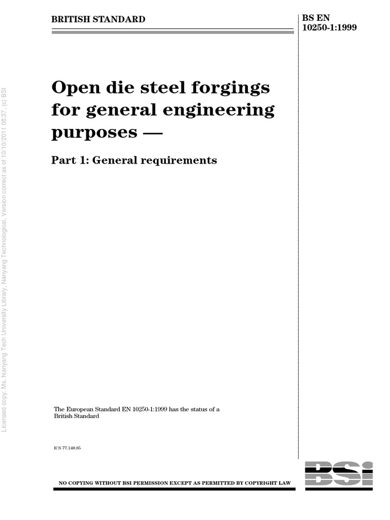BS En 10250 1 PDF Government Business Law