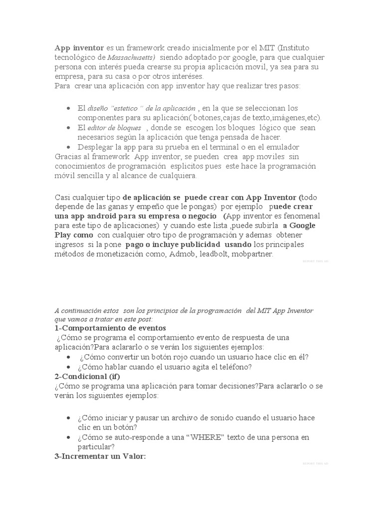 Programación Lógica en App Inventor | PDF | Aplicación movil | Software ...