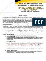 Historia Juridico Procesal de Guatemala, Primer Parcial