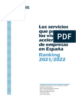 Los Servicios Que Prestan Los Viveros y Aceleradoras de Empresas en España-Ranking 2021-2022