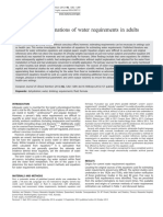 Origins For The Estimations of Water Requirements in Adults