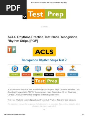 ACLS Rhythms Practice Test 2020 Recognition Rhythm Strips [PDF]