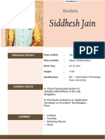 Siddhesh Jain: Biodata