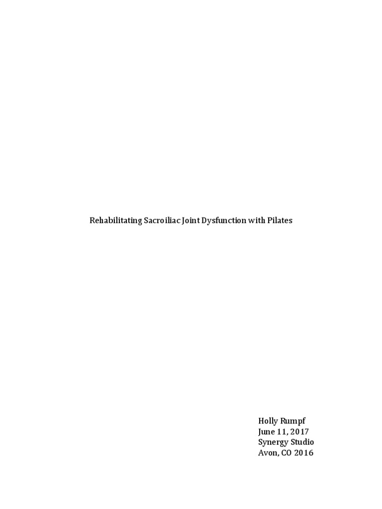 Rehabilitating Sacroiliac Joint Dysfunction With Pilates PDF Pelvis