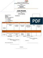 Class Program for Grade 12-HUMSS B at School Name, Pugio District, La Union