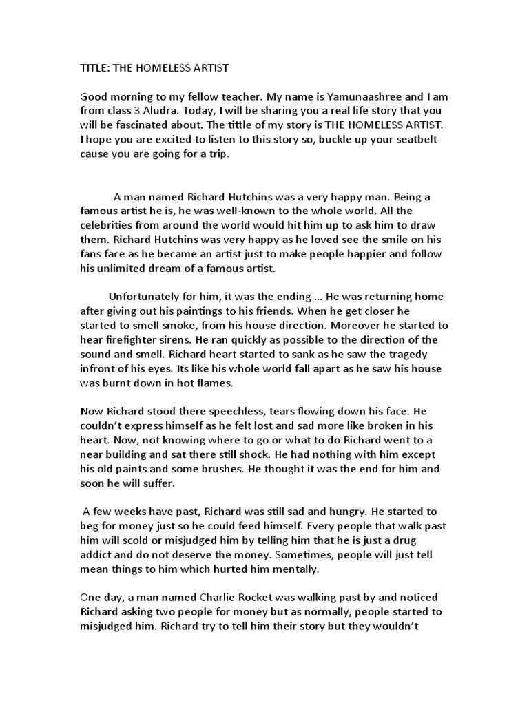 Homeless Artist Pdf