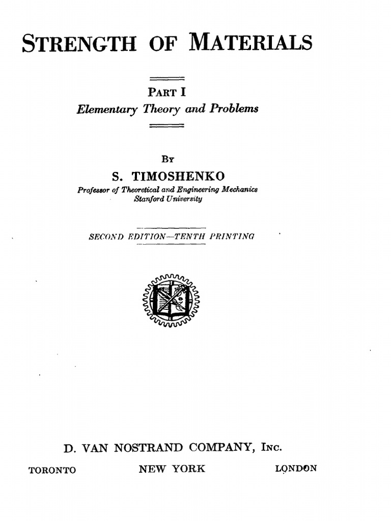 Timoshenko S.P. - Strength of Materials. Elementary Theory and Problems ...