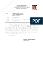 Memorandum: Philippine National Police Sarangani Police Provincial Office