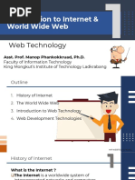 Introduction To Internet & World Wide Web