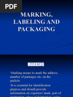 Marking, Labeling and Packaging