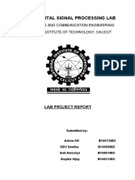 Ec4091-Digital Signal Processing Lab: Electronics and Communication Engineering National Institute of Technology, Calicut