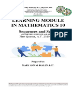 Learning Module in Mathematics 10: Sequences and Series