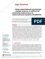 Applying Organizational Psychology As A Design Science A Method For Predicting Malfunctions in Sociotechnical Systems Premists