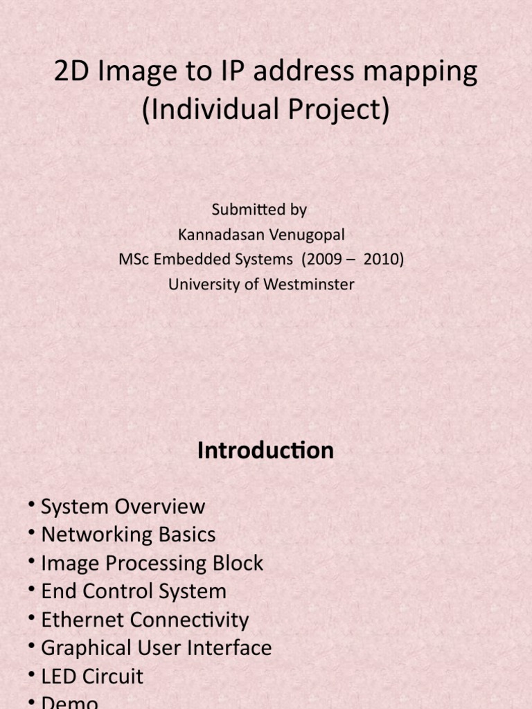 2D Image to IP Address Mapping Project | PDF