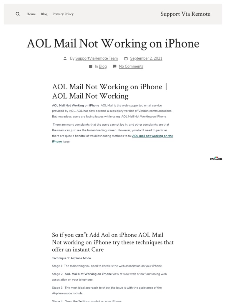 AOL Mail Not Working On Iphone PDF I Phone Aol