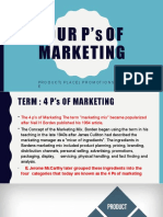 Four P' OF Marketing: Product - Place - Promotions - Pric E