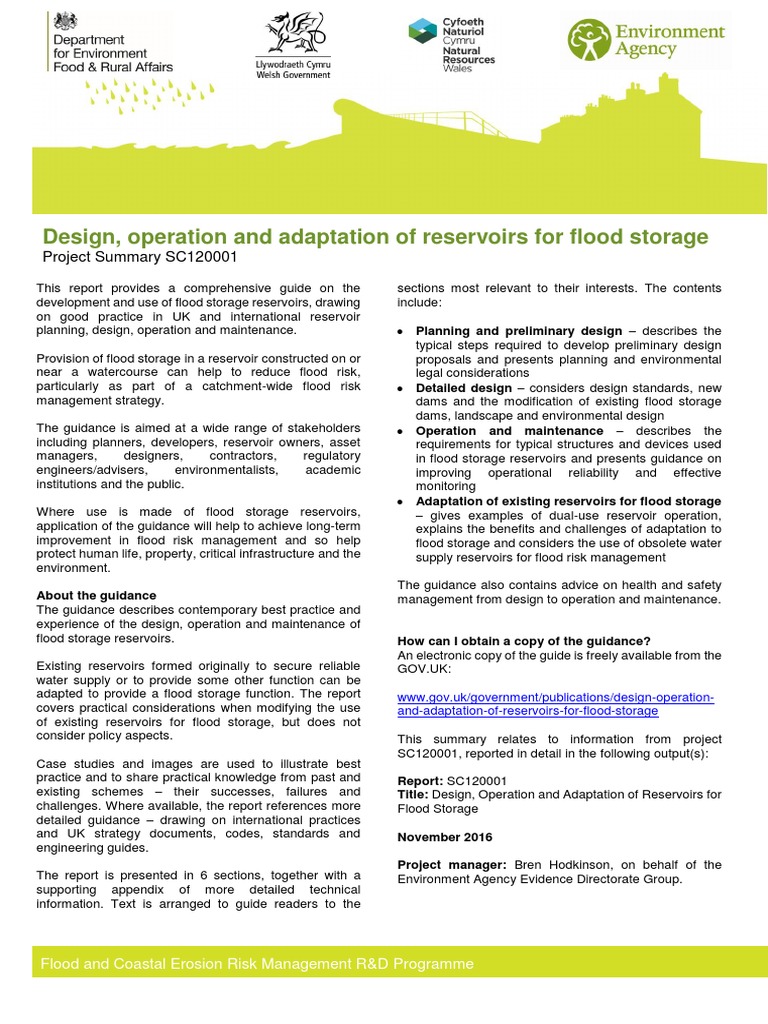 Design Operation and Adaptation of Reservoirs For Flood Storage ...